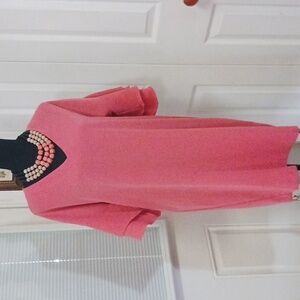 Ann Taylor Pink Shift Dress w Ruffle Layered Length Sleeves.